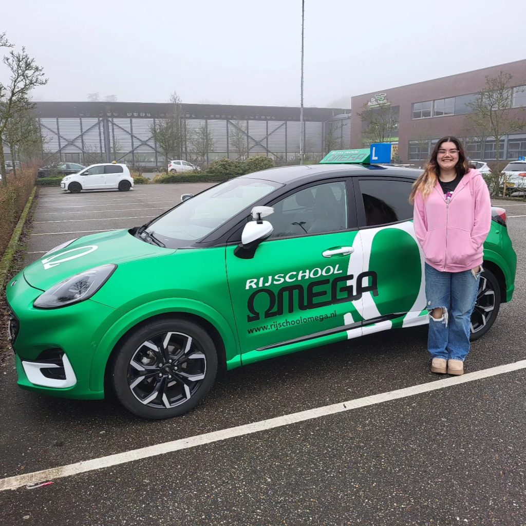 Leerling geslaagd voor haar rijbewijs